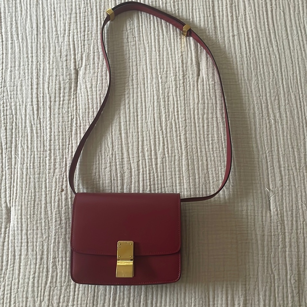 Celine mini box bag in red